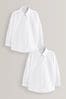 White Regular Fit 2 Pack Long Sleeve Formal School Shirts (3-18yrs), Regular Fit