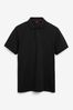 Black Plain Pique Polo Shirt
