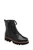 Ravel Leather Cleated Sole Lace Up Ankle Boots
