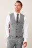 Light Grey Wool Mix Textured Suit Waistcoat