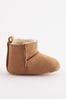 Tan Brown Warm Lined Baby Pram Boots (0-24mths)
