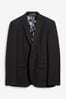 Black Slim Two Button Suit Jacket, Slim Fit