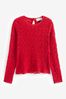 Red Long Sleeve Lace Top