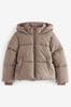 Mink Brown Shower Resistant Cropped Padded Jacket (2-16yrs)