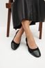 Black Toe Cap Forever Comfort® Leather Low Block Heel Shoes