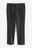Charcoal Grey Textured Smart Trousers, Regular Fit