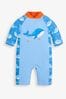 JoJo Maman Bébé Blue Shark UPF 50 1-Piece Sun Protection Suit