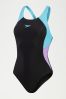 Speedo Womens Colourblock Splice Muscleback Black Swimsuit