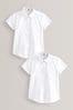 White Plus Fit 2 Pack Short Sleeve School Shirts (3-18yrs)