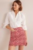 Boden Red Textured A-Line Mini Skirt
