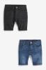 Black/Blue 2 Pack Denim Shorts (3-16yrs), Standard