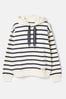 Joules Milbourne Navy & White Striped Embroidered Hoodie