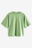 Matcha Green 100% Cotton Heavyweight Relaxed Fit Crew Neck T-Shirt