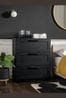 Black Flynn 3 Drawer Chest of Drawers, 3 Drawer