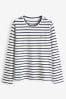 GANT Blue/White Relaxed Fit Striped Long Sleeve Top