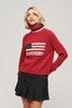 Red Superdry Americana Roll Neck Knit Jumper