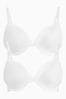 Black/White Light Pad Full Cup Smoothing T-Shirt Bras 2 Pack