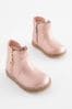 Pink Shimmer Standard Fit (F) Chelsea Zip Boots, Standard Fit (F)