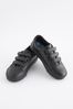 Black Leather Triple Strap Shoes