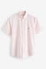GANT Pink Regular Fit Poplin Short Sleeve Shirt