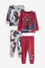 Rot/Marineblau Spiderman - Kuschelige Pyjamas im 2er-Pack (12 Monate bis 10 Jahre)