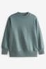 Teal Blue Essentials Longline Relaxed Fit Cotton Sweatshirt
