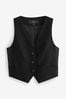 Black Tailored Crepe Waistcoat