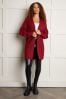 Threadbare Red Cable Knit Cardigan