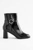 Black Forever Comfort® Square Toe Heeled Ankle Boots