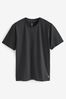 Black Active Gym and Training Textured T-Shirt