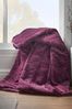 Catherine Lansfield Purple Teddy Cosy and Soft Diamond Fleece Throw