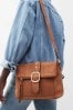 Tan Brown Utility Lock Style Messenger Bag