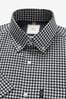 Navy Blue/White Gingham Check Easy Iron Button Down Oxford Shirt, Regular