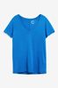 Kobalt - Slouch T-Shirt mit V-Ausschnitt, Regular