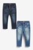 Dark/Mid Blue Denim Jogger Jeans Kurz 2 Pack (3mths-7yrs)