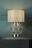 Laura Ashley Chrome Aidan Glass 3 Light Globe Table Lamp