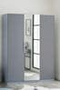 Grey White Sloane Collection Luxe Triple Glass Fitted Wardrobe, Triple