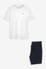 Navy Blue/Grey Jersey Short Pyjama Set