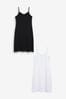 Black/White Naturally Cooling Cotton Slips 2 Pack