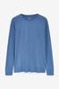 Blau Denim - Regulär - Langärmeliges Shirt in Regular Fit mit Rundhalsausschnitt