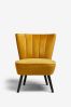 Opulent Velvet Ochre Yellow Ella Fluted Accent Chair With Black Legs