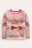 Boden Red Front & Back Appliqué Heart Dog T-Shirt