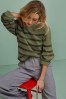 Khaki Green Smart Stripe Sweatshirt