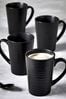 Black Bronx Set of 4 Latte Mugs, Set of 4 Latte
