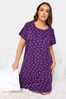 Yours Curve Purple Placket Nightdress