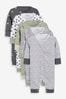 Baby 5 Pack Printed Footless Sleepsuits (0mths-3yrs)