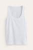 Boden White Double Layer Scoop Neck Vest