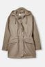 Joules Padstow Mushroom Brown Waterproof Raincoat With Hood