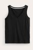 Boden Black Regular V-Neck Slub Vest