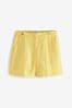 Yellow Tailored Linen Blend Shorts